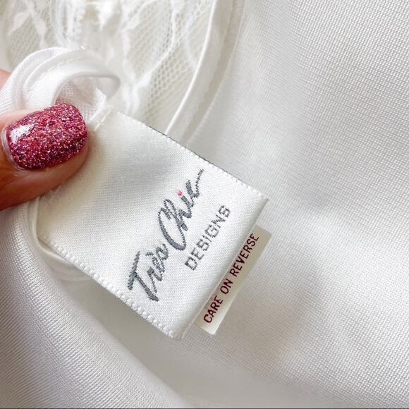 Tres Chic Designs Vintage White Lace Lingerie Chemise Slip M - Picture 9 of 14